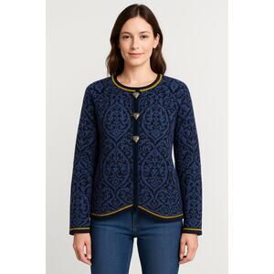 Sivle Story Norwegian Wool Sweater L Sterling Silver Heart Buttons Solveig Hisda